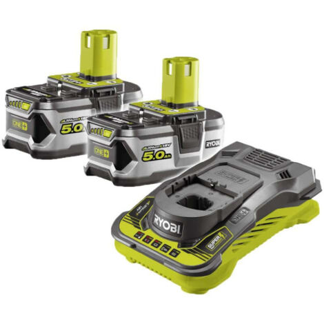 RYOBI Pack 2 batteries 18V One+ 5.0 Ah LithiumPlus - 1 chargeur ultra rapide 5.0 Ah RC18150-250