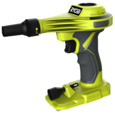 Ryobi – Gonfleur dégonfleur 18V – Débit 210 L/min – Pression jusqu’à 0,034 Bar – Utilisation comme souffleur d’atelier – 4 buses incluses (1/8)