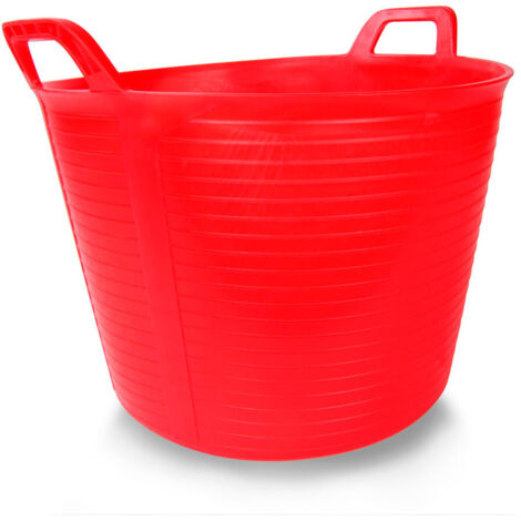 Rubi – Auge flexible 40L rouge – Plastique indéformable – Résistante aux chocs – Pour transport de matériaux sur chantier