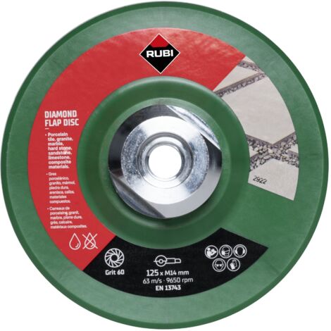Rubi – Disque diamant pour meuleuse Ø125mm – Alésage M14 – Meulage rapide et précis béton, pierre, céramique – 32937 (1/2)