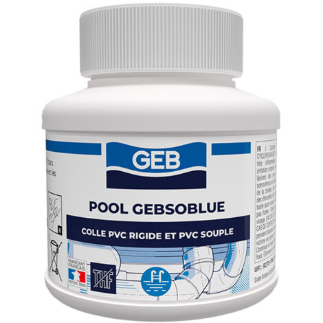 GEB – Colle spéciale piscine pour PVC rigide et souple – Résiste aux produits de traitement – Pot 125ml – Collage rapide jusqu'à 10 bars