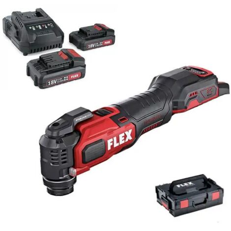 Flex – Outil multifonction 18V avec 2 batteries 2,5Ah – Moteur Brushless – Angle d'oscillation 2° – Changement d'accessoire sans outil (1/4)