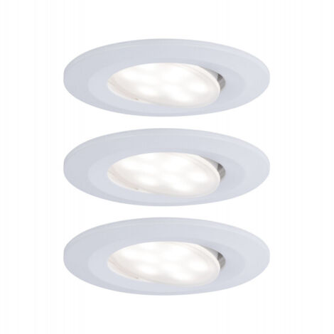 Paulmann – Spot encastrable salle de bains – Jeu de 3 – IP65 – 19.5W – Blanc mat – 4000K – Angle de diffusion 100° – Profondeur 45mm (1/5)