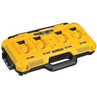 Dewalt – Chargeur rapide 4 ports 8A pour batteries XR FLEXVOLT – Charge simultanée 4 x 9Ah en 75 min – Compatible ToughSystem – Idéal pour chantiers humides