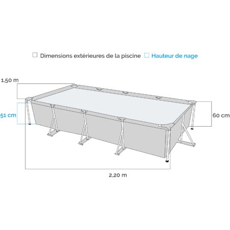 Piscine tubulaire INTEX Metal Frame Junior - 220x150x60cm