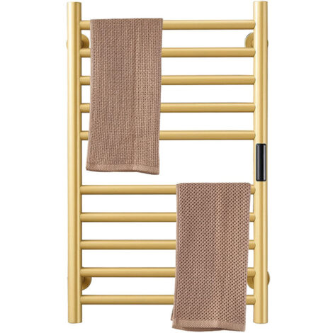 Scaldasalviette Elettrico, Scaldasalviette elettrico da 10 bar con controllo della temperatura tramite timer incorporato, cablato, oro