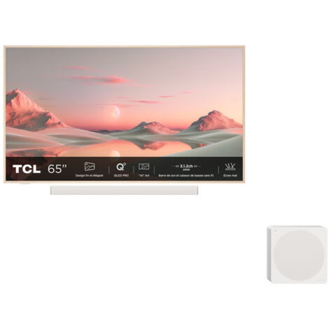 TCL 65A300 Pro - TV QLED 65" (164 cm) - 4K UHD 3840x2160 - Google TV - Barre de son + caisson 3.1.2 - 230W Surround - 4x HDMI 2.1
