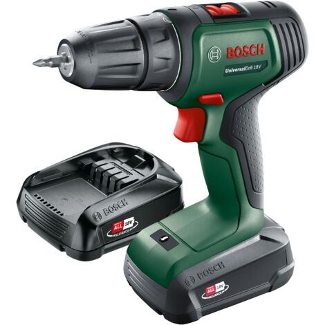 Visseuse sans fil Bosch UniversalDrill 18V (2 batteries, système 18 volts, diamètre de perçage dans le bois 30 mm)