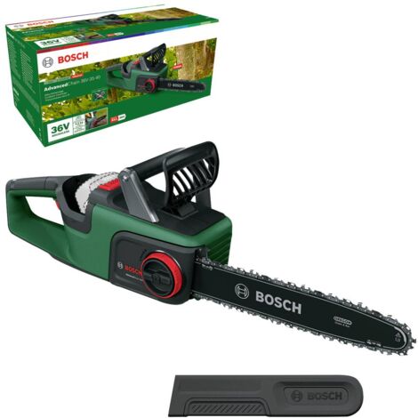 Tronçonneuse sans fil Bosch AdvancedChain 36V-35-40 (sans batterie, système 36 volts, pour couper les bois durs les plus durs, vitesse de la chaîne : 14 m/s)