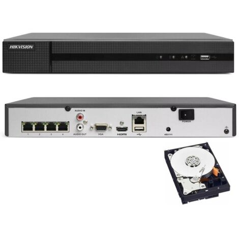 KIT VIDEOSORVEGLIANZA IP POE 4 TELECAMERE HIKVISION 4 MPX 4K HD 2TB
