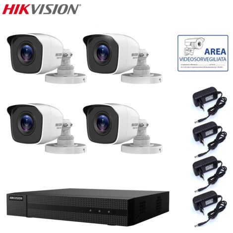 KIT VIDEOSORVEGLIANZA HIKVISION 4 TELECAMERE2 MPX DVR 8 CANALI
