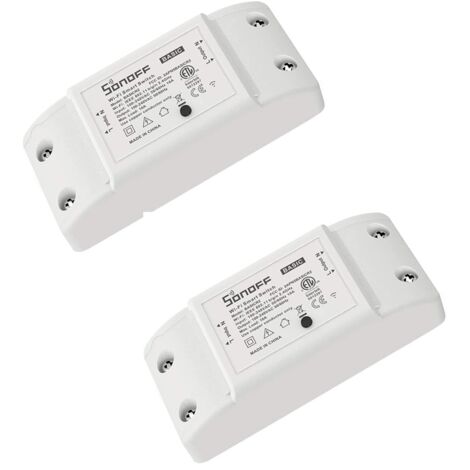 INTERRUTTORE SMART WIFI SONOFF SWITCH COMPATIBILE CON AMAZON ALEXA GOOGLE PRESA 2 PEZZI