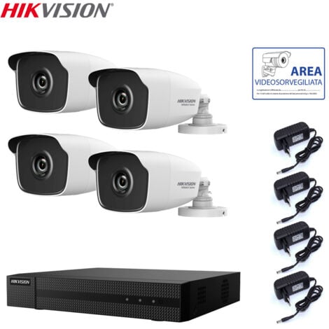 KIT VIDEOSORVEGLIANZA HIKVISION DVR 4 CANALI 4 TELECAMERE 4 MPX