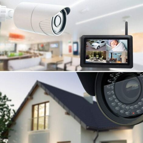 KIT VIDEOSORVEGLIANZA WIRELESS FULL HD IP 4 TELECAMERE 2 MPX WIFI DA REMOTO SENZA FILI