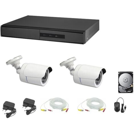 KIT VIDEOSORVEGLIANZA 2 TELECAMERE 5 MPX HARD DISK 1 TB CAVI