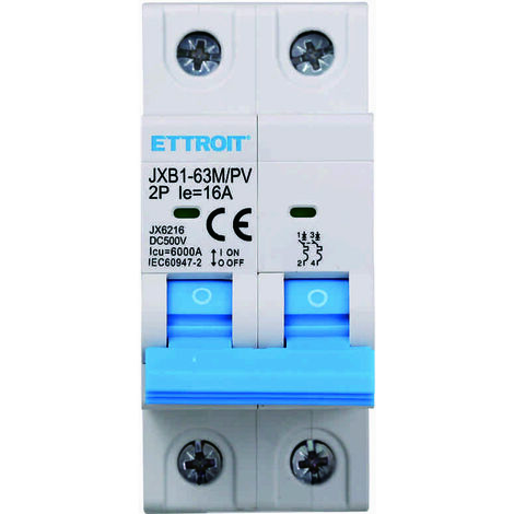 Interruttore Magnetotermico 2P 500V DC | Per Impianti Fotovoltaici | Protezione Sovraccarico E Cortocircuito | 6kA | Montaggio Su Guida DIN - Foto 4