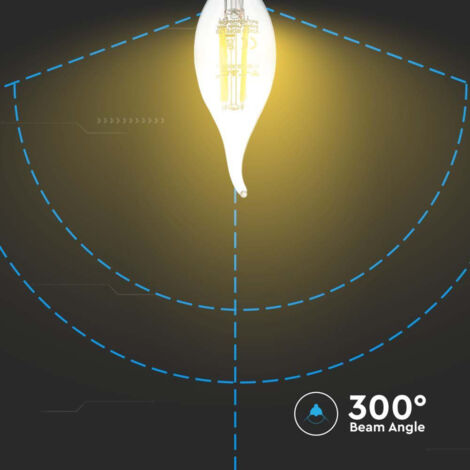 LAMPADINE LED E14 4W CANDELA FIAMMA FILAMENTO 10P Calda