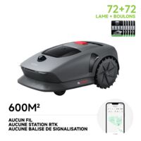 MOVA 600 Kit Robot tondeuse LiDAR AI – Jardin jusqu’à 600 m², installation facile, station vidage automatique sans fil, évitement obstacles intelligent