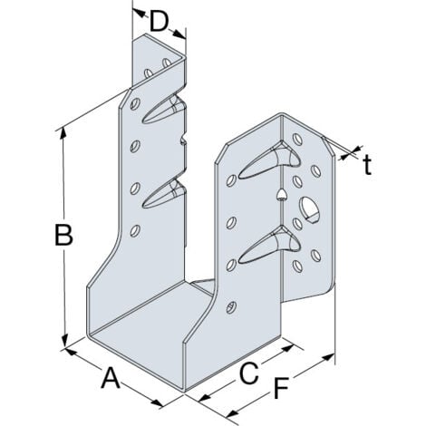 Sabot à ailes extérieures SBE 64x128mm - ep 1.5mm