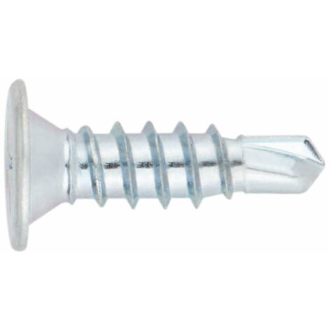 Selbstbohrschrauben mit Gewinde für Blech und PVC – Extra flacher Kopf – PH-Antrieb – Verzinkt 4,2 x 14 – 500 Stück in der Packung (1/2)