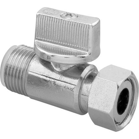 Wand-WC-Armatur rechts verchromt, frei verschraubtes Gewinde – männlich 3/8 Zoll Außengewinde x 3/8 Zoll Innengewinde