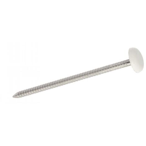 Ringnadel - Gebogene, weiß lackierte Spitze - Edelstahl A4 2,1x30 mm - Packung mit 100 Stück
