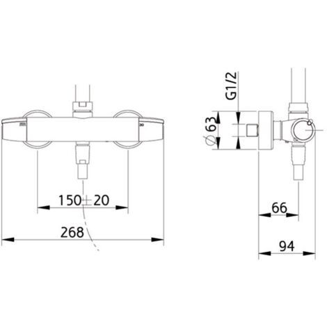 Emmevi Pegaso 9300 Thermostat-Brausemischer Für Außendusche – Chrom, Leise Kartusche, Robuste Verarbeitung