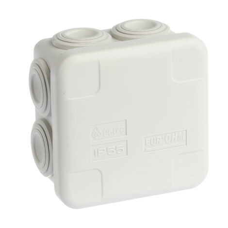 Quadratische, verschließbare, wasserdichte Verteilerdose - 7 Anschlüsse - IP55 - SUM'OHM 60x60x40