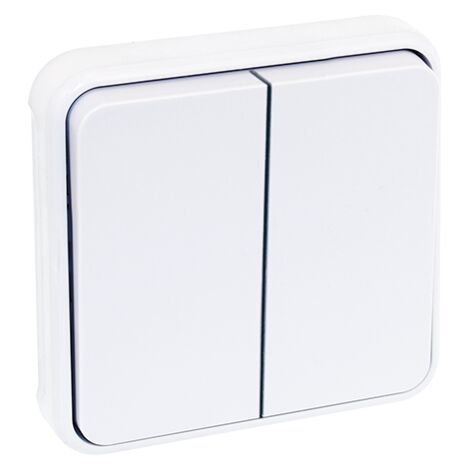 Doppel-Schalter mit 10A, kombinierbar - IP55 - OXXO Weiß