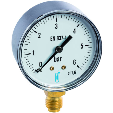 Manometer vertikaler Anschluss 8x13 - Zifferblatt Ø63mm 0 bis 16 bar