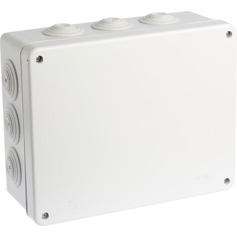 Quadratische Verteilerdose aus rostfreiem Edelstahl AISI 316, wasserdicht - 960°C - IP55 - SUM'OHM 240x190x90 - 12 Anschlüsse