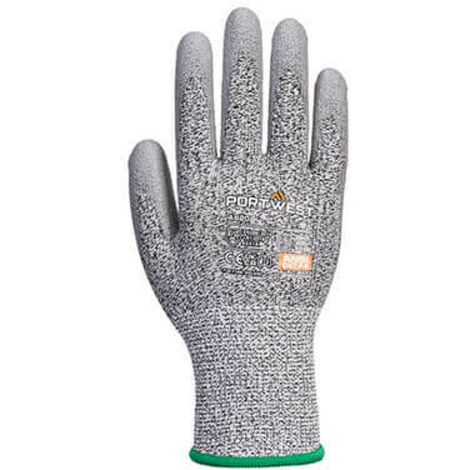 ANSIO Arbeitshandschuhe, 5 Paar PU Palm Dipped Blau/Grau Nylon