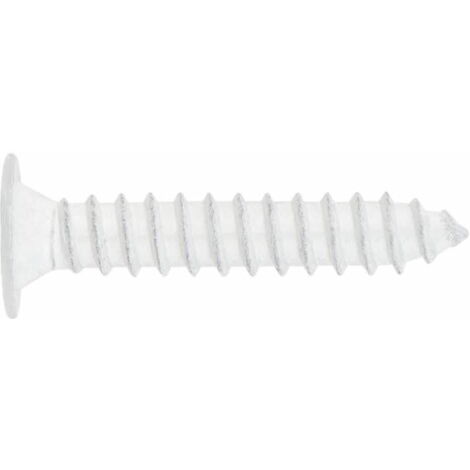 Selbstbohrschrauben für Blech und PVC - extraflacher Kopf - PH-Antrieb - verzinkt weiß 4,2 x 22 - Packung mit 500