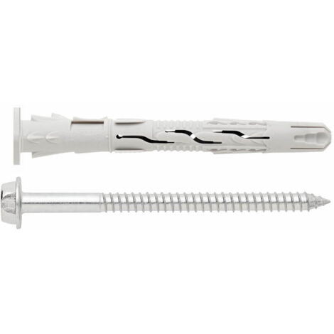 Universelle Hochleistungs-Nylon-Dübel - Zylindrischer Kopf - Sechskantschraube - Verzinkt - ATE-zertifiziert 10 x 120 Ø10 - Packung mit 50 (1/2)