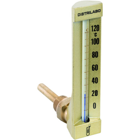 Industrielles Winkelthermometer - 15x21 - Großes Modell 150mm Sonde lang 100mm - 0 bis 120°C