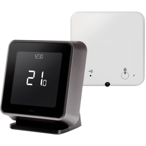 Resideo Raumthermostat T6R Smart Home mit Funk-Empfängerbox, Anthrazit