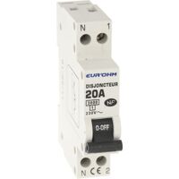 Leitungsschutzschalter 1P+N Kurve D Anschluss Schraube oben/unten 3kA - IP20/IK02 20A
