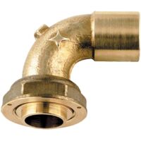 Gasschlauchnippel 90° gebogen mit Flachanschluss zum Löten, Kupfer 6/20-CU 22
