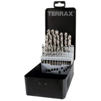 TERRAX by RUKO 5x Spiralbohrer-Satz DIN 338 Typ N, HSS-G - 25 tlg. (Kassette Stahlblech) - A214215