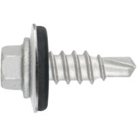 Box mit 500 - Selbstbohrschraube mit Sechskantkopf und Unterlegscheibe - Reduzierte Bohrspitze - Edelstahl A2 6,25 x 25 P-16 - Box mit 500