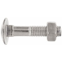 Vis runde Kopf, quadratischer Hals und sechskantige Mutter – Verzinkt M6 x 45 – Packung mit 200