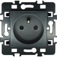Steckdose 2P+T 16A - Mit Abdeckung / Montageschild - ESPRIT Anthrazit - Ohne Kratzer