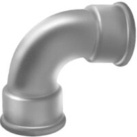 Große Bogen 90° FF Gusseisen schwarz 40x49