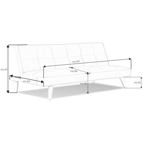 Banquette Clic Clac 3 places gris - Siljan