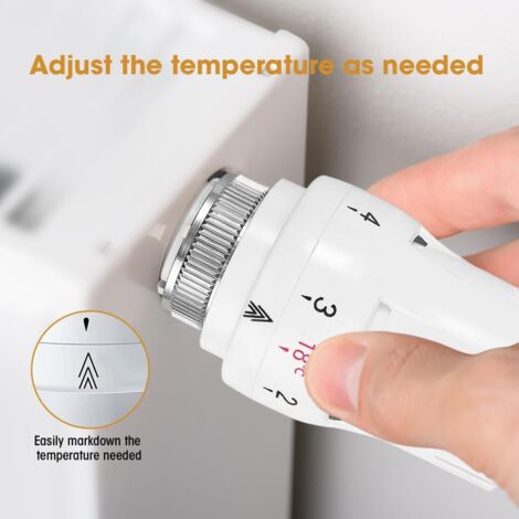 Lot de 4 Tête Thermostatique, Robinet Thermostatique Radiateur, Tete Thermostatique Radiateur, Valve de Radiateur Thermostatique M30 x 1,5