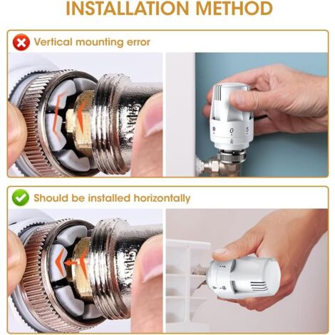 Lot de 4 Tête Thermostatique, Robinet Thermostatique Radiateur, Tete Thermostatique Radiateur, Valve de Radiateur Thermostatique M30 x 1,5