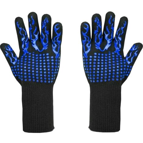 Ersandy – Gants anti-chaleur jusqu'à 800 °C – Résistance aux coupures L5 – Silicone, aramide, coton polyester – Pour barbecue, cuisine, soudure
