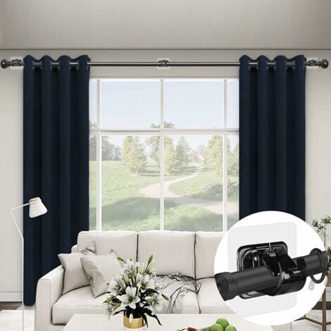 Lot de 8 supports de tringle à rideau tige sans forage support de barre auto-adhésif transparent,Noir