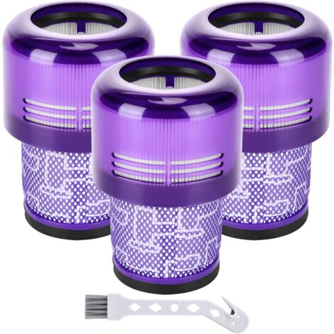 Jusch – Pack de 3 filtres de remplacement pour aspirateurs Dyson V11 et V15 – Performance équivalente aux filtres d'origine – Brosse de nettoyage incluse - DY-970013-02