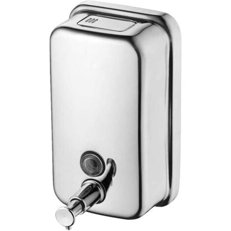 Distributeur de savon, distributeur de savon mural manuel en acier inoxydable, distributeur de savon commercial pour salle de bain cuisine marché hôtel restaurant (500 ml)